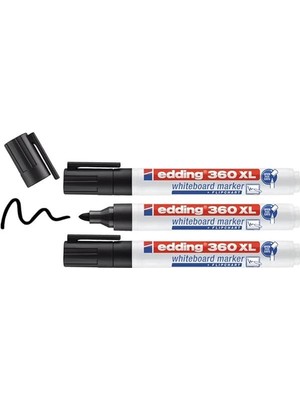 AyrStore 360 Xl Beyaz Yazı Tahtası Kalemi, Siyah, 3'lü Set, Yeniden Doldurulabilir