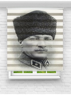 MAS Mustafa Kemal Atatürk Baskılı Zebra Perde | Türk Istiklal Mücadelesi