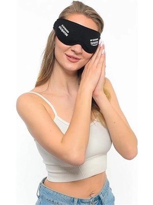 AyrStore Yıkanabilir Siyah Pamuklu Uyku Maskesi Göz Bandı