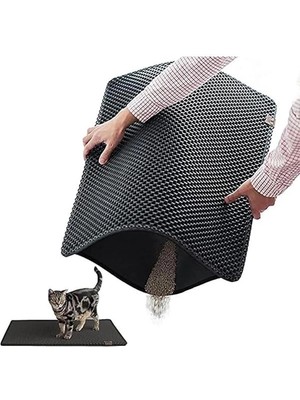 AyrStore Elekli Kedi Tuvalet Önü Paspası, Kedi Kumu Paspası, Evcil Hayvan Hijyenine Özel Tasarım