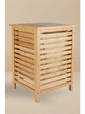 AyrStore Bambu Kirli Çamaşır Sepeti Dikdörtgen Kahverengi – H/1 C1-1-289