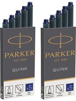 AyrStore Quink Mürekkep Kartuşları - Uzun Format - 2 x 5'li Paket (10 Toplam) - Mavi