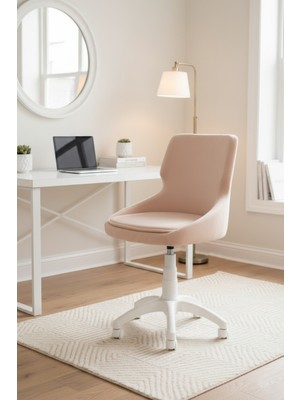 KUZEY SANDALYE Sela Beyaz Ayaklı Çalışma Sandalyesi Yetişkin ve Çocuk Bilgisayar Sandalyesi (Ayarlanabilir)