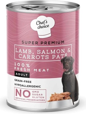 AyrStore Chef's Choice Yetişkin Köpekler Için, Tahılsız, Hipoalerjenik, Kuzu Etli, Somon Balıklı ve Havuçlu