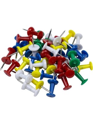 AyrStore 90 Adet Renkli Harita Çivisi Mantar Pano Raptiyesi Pano Iğnesi