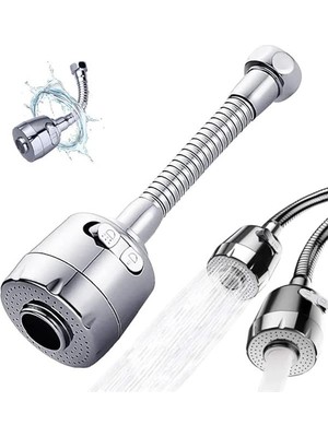 AyrStore ® 360° Döner Esnek Mutfak Musluk Başlığı - Su Tasarruflu 2 Fonksiyonlu Sprey Başlık