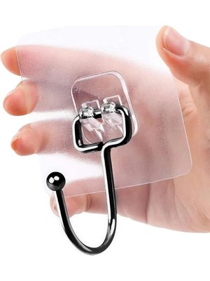 AyrStore Için Siyah Güçlü Yapışkan Kancalar,yapışkanlı Askılar,mutfak,ev Ofis Için Duvar Askıları