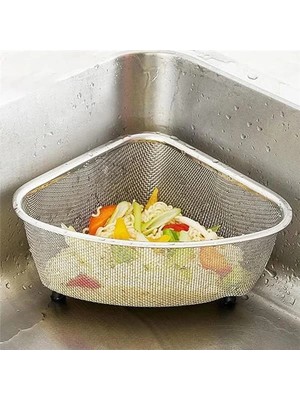 AyrStore Paslanmaz Çelik Ayaklı Lavabo Çöp Süzgeci 18X13X10 cm | Paslanmaz Çelik Ayaklı Lavabo Çöp