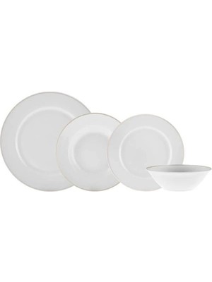AyrStore Rebeca Porselen 24 Parça 6 Kişilik Yemek Takımı Gold