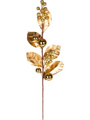 Empressco Parlak Altın Yılbaşı Çiçeği, 70 Cm, Simli Yapraklar, Toplu Süsleme