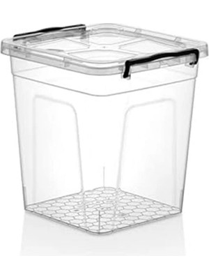 AyrStore Şeffaf Plastik Saklama Kutusu, Kilitli Kapaklı (10 Litre)
