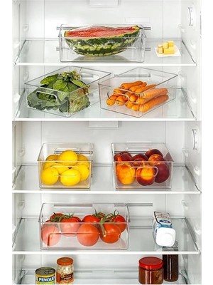 AyrStore Kırılmaz Ultra Dayanıklı Buzdolabı Düzenleyici Organizer Kutu Şeffaf - 28X19X9CM