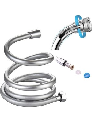 AyrStore Gri Paslanmaz Kopmaz Patlamaz Kaliteli Pvc Duş Hortumu - Yüksek Kaliteli Lüx Duş Spirali - Tüm