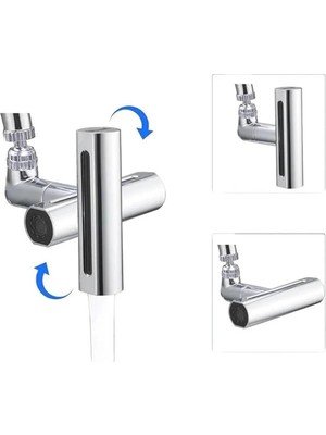 AyrStore Şelale Kademeli Ayarlanabilir Mutfak Armatür Musluk Başlığı, 4 Farklı Modlu Su Tasarruflu