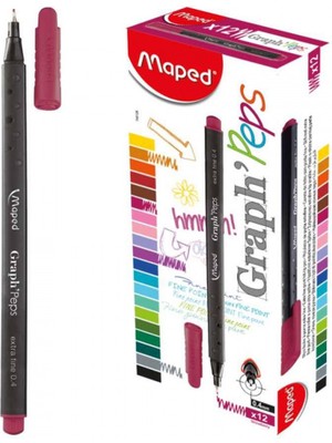 Kitabevimden Maped Fineliner Graph 0.4 mm Koyu Pembe (12 Li) 749126