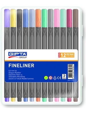 Kitabevimden Gıpta Fineliner 0.4 mm Üçgen 12 Renk K606
