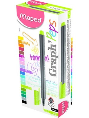 Kitabevimden Maped Fineliner Graph Peps 0.4 mm Elma Yeşili 12 Li 74911403-12-LI-PKT
