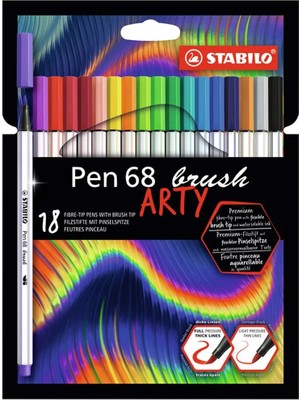 Kitabevimden Stabilo Keçe Uçlu Boya Kalemi Pen 68 Brush Arty 18 Li Renk