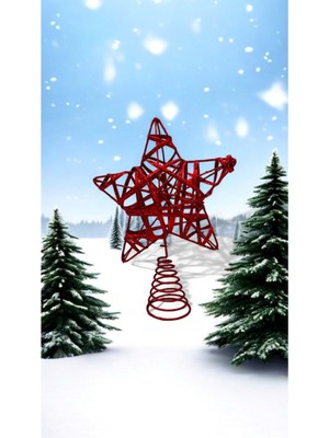 Empressco Kırmızı Parlak Spiral Yıldız Tepelik, 20 Cm, Gri Renkli, Şık ve Zarif Tasarım