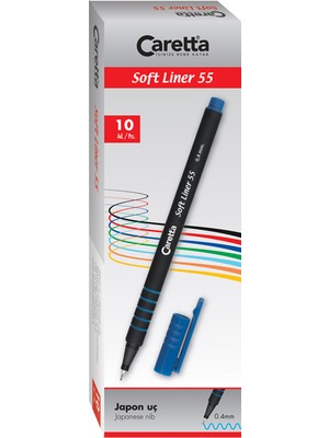 Kitabevimden Caretta Softliner Keçeli Kalem 0.4 mm Açık Yeşil 10 Lu 55/18-10-Lı-Pkt
