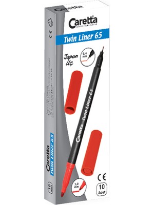Kitabevimden Caretta Twinliner Çift Uçlu Keçeli Kalem 0.4 Mm-1.0 mm Mor 10 Lu 65/12-10-Lı-Pkt
