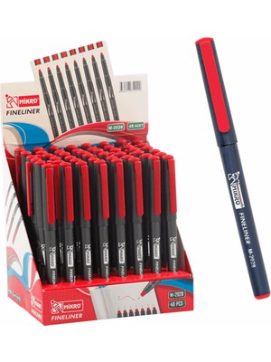 Kitabevimden Mikro Fineliner Standlı Kalem Kırmızı M 2028-48 Li