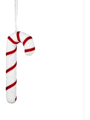 Empressco Kırmızı Beyaz Simli Yılbaşı Süsü Baston 15 Cm, Neşeli ve Parlak Dekorasyon.