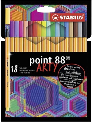 Kitabevimden Stabilo Keçe Uçlu Ince Kalem 88 Arty 18 Li