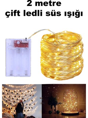 Empressco Bej Yılbaşı Şerit LED Çam Ağacı Süsü, Işıklandırma, Pilli Süsleme, Parlak ve Şık