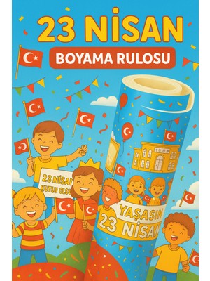 Haydi Dekor 23 Nisan Ulusal Egemenlik ve Çocuk Bayramı Boyama Rulosu – Çocuklar Için Atatürk ve Bayram Temalı 4 Metrelik Dev Boyama Kağıdı | Eğitici ve Eğlenceli Etkinlik