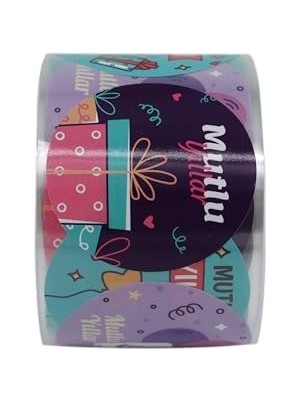 Storemax , Hazır Al Hızlı Al Mutlu Yıllar Etiketi 5cm Çapında 500 Adet, Doğum Günü, Yılbaşı Gecesi ve Nice Yaşlar Için Kuşe Etiket