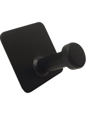 Storemax Kendinden Yapışkanlı Havlu Bornoz Banyo Askılık Mantar Tekli Mat Siyah 4 Lü Paket