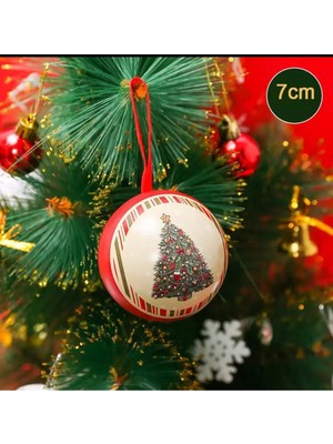 Empressco Kırmızı Metal Çam Ağacı Süsü Topu Sürpriz Hediye Kutusu Ağaç Desenli