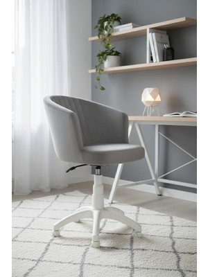 KUZEY SANDALYE Defne Beyaz Ayaklı Çalışma Sandalyesi Yetişkin ve Çocuk Bilgisayar Sandalyesi (Ayarlanabilir)