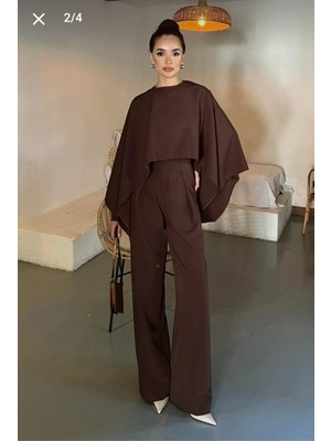 Moda Ulu Cool Premium Pelerinli Şık Takım Tulum