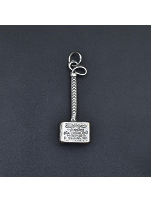 Alooya Sonsuz Güç - Thor Çekici Gümüş Kaplama Kolye Ucu