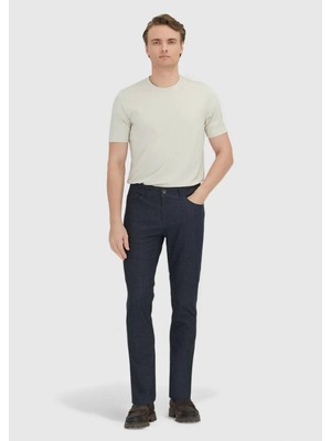 Ramsey Lacivert Düz Dokuma Regular Fit Casual Pamuk Karışımlı Pantolon