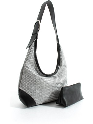 Nbi Bags Dore Hasır Örgülü Deri Sap Detaylı ve Yavrulu Kadın Omuz Çantası