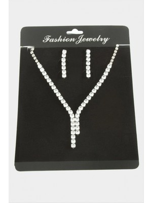 Marsilyan Tamtur Zirkon Taşlı Lüks Set Kolye 5 mm