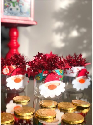 Empressco Kırmızı Lüks Şeker Sunum Kutusu, Noel Baba Dekoratif Süs, Yılbaşı Hediyesi