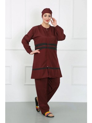 Marsilyan- Büyük Beden Tesettür Mayo Bordo