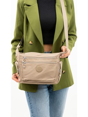 Sanmorris Su Geçirmez Kumaş Çok Cepli Omuz Askılı Kadın Çanta