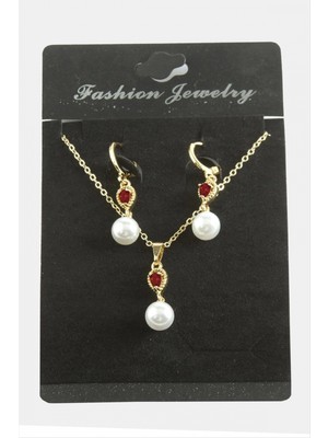 Marsilyan Damla Inci Zirkon Taşlı Set Kolye