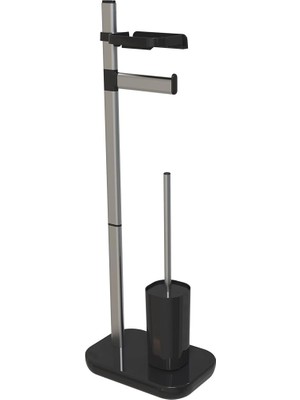 Storemax Suı Tuvalet Kağıtlık Tuvalet Fırçalı-Siyah M-E75T-06