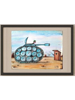 Karikatural Cristian Topan 31X24CM Orijinal Karikatür Tablo