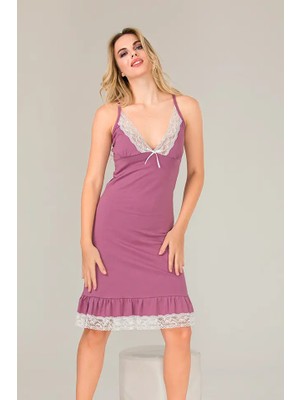 Nightlove Lady Dantelli Etekli Penye Gecelik
