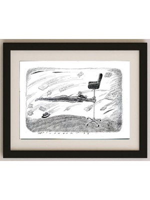 Karikatural Ali Divandari 29X21CM Orijinal Karikatür Tablo