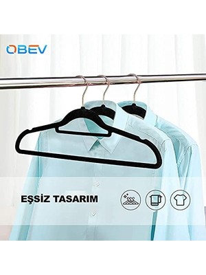 Storemax Premium Kadife Askı Pantolon Askısı Elbise Askısı Dolap Askı Yüksek Kalite Kadife Kıyafet Askısı (10)