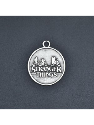 Alooya Stranger Things  Gümüş Kaplama Kolye Ucu