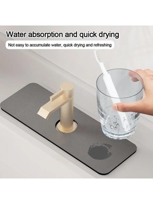 Storemax Su Emici Lavabo Kenar Matı – Kaymaz Mutfak Tezgah Matı, Musluk Damlama Tutucu, Lavabo Sıçrama Koruyucu, Banyo ve Sünger Tutucu Mat, Su Geçirmez ve Dayanıklı Banyo Matı, Kaymaz Tezgah Mat